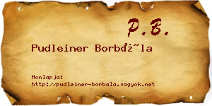 Pudleiner Borbála névjegykártya